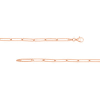 Load image into Gallery viewer, Solid 14K Gold 4mm Long Paperclip Link Chain Necklace with Lobster Lock
