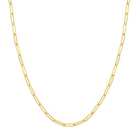 Load image into Gallery viewer, Solid 14K Gold 4mm Long Paperclip Link Chain Necklace with Lobster Lock
