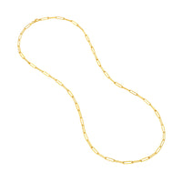 Load image into Gallery viewer, Solid 14K Gold 4mm Long Paperclip Link Chain Necklace with Lobster Lock
