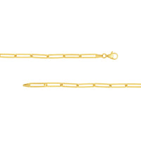 Load image into Gallery viewer, Solid 14K Gold 4mm Long Paperclip Link Chain Necklace with Lobster Lock
