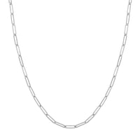 Load image into Gallery viewer, Solid 14K Gold 4mm Long Paperclip Link Chain Necklace with Lobster Lock
