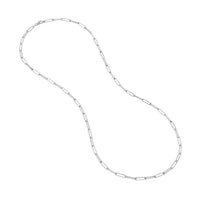 Load image into Gallery viewer, Solid 14K Gold 4mm Long Paperclip Link Chain Necklace with Lobster Lock
