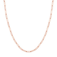 Load image into Gallery viewer, Solid 14K Gold 4mm Long Paperclip Link Chain Necklace with Lobster Lock
