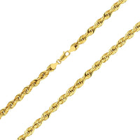 Load image into Gallery viewer, Solid 14k Yellow Gold 3mm Rope Chain Necklace with Lobster Lock - Diamond-Cut
