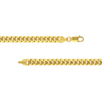 Load image into Gallery viewer, Solid 14K Yellow Gold 4mm Miami Cuban Chain Necklace with Lobster Lock
