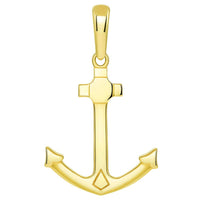 Load image into Gallery viewer, Solid 14K Yellow Gold Anchor Nautical Marine Pendant
