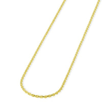 Load image into Gallery viewer, Solid 14k Yellow Gold 2mm Rope Chain Necklace with Lobster Claw - Diamond Cut
