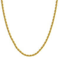 Load image into Gallery viewer, Solid 14k Yellow Gold 7mm Rope Chain Necklace with Lobster Lock - Diamond-Cut
