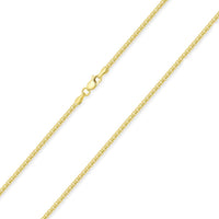 Load image into Gallery viewer, Solid 14k Gold 1.5mm Round Box Link Chain Necklace with Lobster Claw Clasp Available in Yellow Gold or White Gold or Rose Gold
