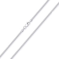 Load image into Gallery viewer, Solid 14k Gold 1.5mm Round Box Link Chain Necklace with Lobster Claw Clasp Available in Yellow Gold or White Gold or Rose Gold
