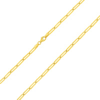 Load image into Gallery viewer, Solid 14k Yellow Gold Polished 3mm Paperclip Chain Link Necklace with Lobster Clasp

