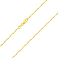 Load image into Gallery viewer, Solid 14k Yellow Gold Thin 0.9mm Textured Round Bead Chain Necklace with Lobster Claw Clasp
