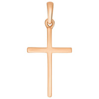 Load image into Gallery viewer, Solid 14k Rose Gold Classic Christian Cross Charm Pendant
