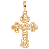 Load image into Gallery viewer, Solid 14k Rose Gold Filigree Eastern Orthodox Cross Pendant
