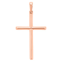Load image into Gallery viewer, Solid 14k Rose Gold Simple Christian Cross Pendant Necklace
