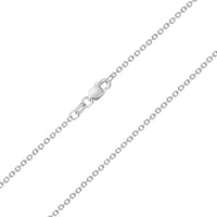 Load image into Gallery viewer, Solid 14k White Gold 1.5mm Cable Chain D/C Rolo Necklace with Lobster Lock
