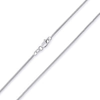 Load image into Gallery viewer, Solid 14k White Gold 1mm D/C Franco Chain Necklace with Lobster Claw Clasp
