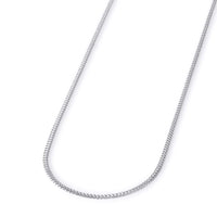 Load image into Gallery viewer, Solid 14k White Gold 1mm D/C Franco Chain Necklace with Lobster Claw Clasp

