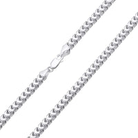 Load image into Gallery viewer, Semi Solid 14k White Gold Diamond Cut 5.5mm Franco Link Chain Necklace with Lobster Claw Clasp
