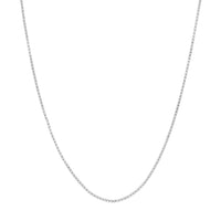 Load image into Gallery viewer, Solid 14k White Gold High Polished 0.8mm Box Chain Necklace with Lobster Lock
