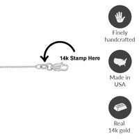 Load image into Gallery viewer, Solid 14k White Gold High Polished 0.8mm Box Chain Necklace with Lobster Lock
