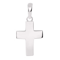 Load image into Gallery viewer, Solid 14k White Gold Plain Petite Cross Charm Pendant
