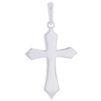 Load image into Gallery viewer, Solid 14k White Gold Silhouette Botonee Orthodox Cross Pendant Necklace
