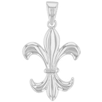 Load image into Gallery viewer, Solid 14k White Gold Simple Fleur de Lis Charm Pendant
