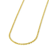 Load image into Gallery viewer, Solid 14k Yellow Gold 1.5mm D/C Sparkle Rock Chain Necklace with Lobster Claw Clasp

