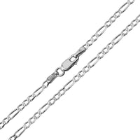 Load image into Gallery viewer, Solid 14k White Gold 2.5mm Figaro Link Chain Necklace with Lobster Clasp
