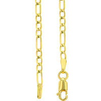 Load image into Gallery viewer, Solid 14k Yellow Gold 2mm Figaro Link Chain Necklace with Lobster Clasp

