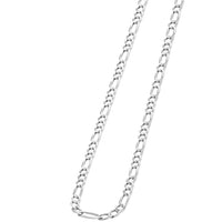 Load image into Gallery viewer, Solid 14k White Gold 3mm Figaro Link Chain Necklace with Lobster Clasp

