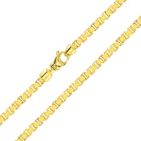 Load image into Gallery viewer, Solid 14k Yellow Gold 4mm Square Box Link Chain Necklace with Lobster Claw Clasp
