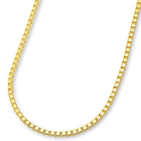 Load image into Gallery viewer, Solid 14k Yellow Gold 4mm Square Box Link Chain Necklace with Lobster Claw Clasp
