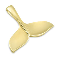Load image into Gallery viewer, Solid 14k Yellow Gold Classic Whale Tail Charm Pendant Necklace
