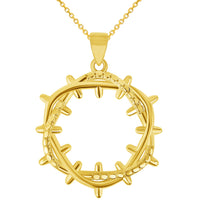 Load image into Gallery viewer, 14k Solid Yellow Gold Crown of Thorns Pendant Necklace
