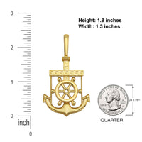 Load image into Gallery viewer, Solid 14k Yellow Gold Greek Key Anchor Pendant - 3 Sizes
