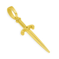 Load image into Gallery viewer, Solid 14k Yellow Gold Long Dagger Sword Pendant

