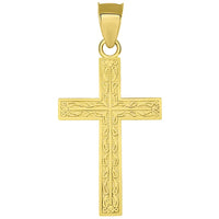 Load image into Gallery viewer, Solid 14k Yellow Gold Ornate Latin Cross Pendant Necklace
