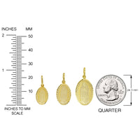 Load image into Gallery viewer, Solid 14k Yellow Gold Our Lady of Guadalupe Oval Pendant - 3 Sizes
