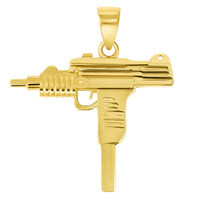 Load image into Gallery viewer, Solid 14k Yellow Gold Uzi Machine Gun Pendant
