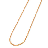 Load image into Gallery viewer, Solid 14k Yellow Gold, White Gold, Rose Gold 1.2mm Square Franco Chain Necklace with Lobster Claw Clasp
