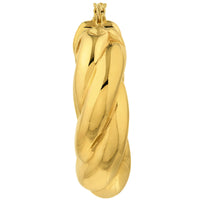Load image into Gallery viewer, 14k Yellow Gold Wide Twisted Puff Hoop Earrings with Hinged Back
