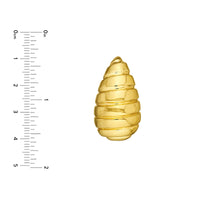 Load image into Gallery viewer, 14k Yellow Gold Extra Large Ribbed Teardrop Dome Drop Earrings with Push Back
