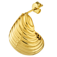 Load image into Gallery viewer, 14k Yellow Gold Teardrop Studs Dome Drop Earrings with Push Back
