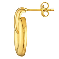 Load image into Gallery viewer, 14k Yellow Gold Door Knocker Studs Open Hoop Earrings with Push Back
