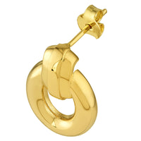 Load image into Gallery viewer, 14k Yellow Gold Door Knocker Studs Open Hoop Earrings with Push Back
