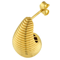 Load image into Gallery viewer, 14k Yellow Gold Textured Teardrop Stud Drop Earrings with Push Back
