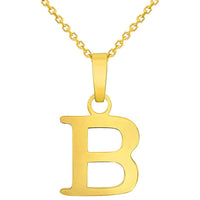 Load image into Gallery viewer, Solid 14k Yellow Gold Mini Uppercase Initial Block Letter Charm Pendant Necklace
