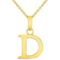 Load image into Gallery viewer, Solid 14k Yellow Gold Mini Uppercase Initial Block Letter Charm Pendant Necklace
